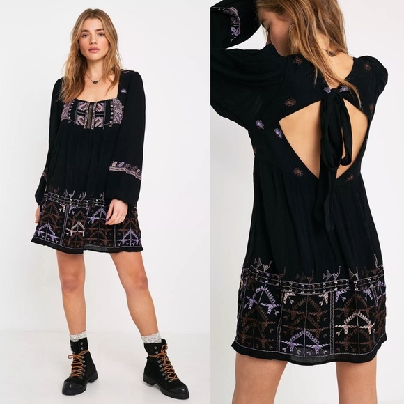 Free People Dress Rhiannon Embroidered Babydoll - Picture 1 of 11